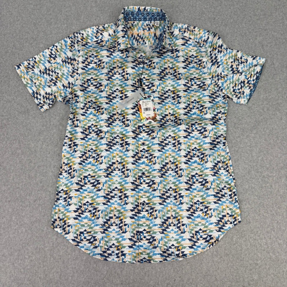 Robert Graham Collins Mens Small Classic Fit Stretch Geometric Shirt RS6207M-960